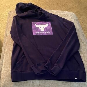 Under Armour Project Rock Navy Blue with Purple Hoodie